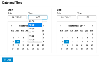 Discourse event scheduling calender UI element