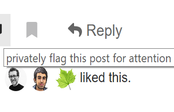 Discourse flag a post UI element